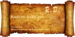 Radits Diána névjegykártya